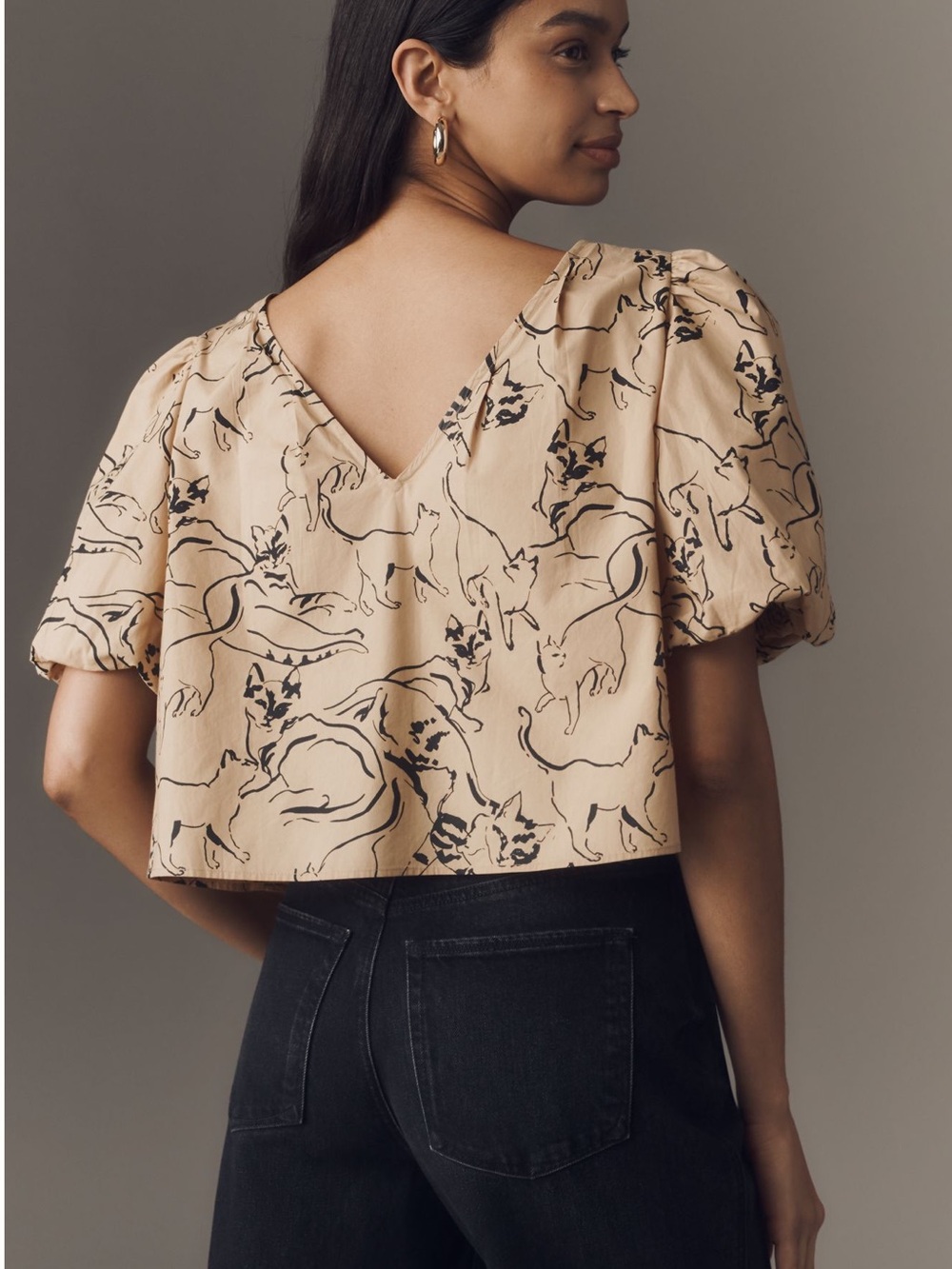 *Anthropologie Maeve Puff Sleeve Swing Blouse - Picture 3 of 5